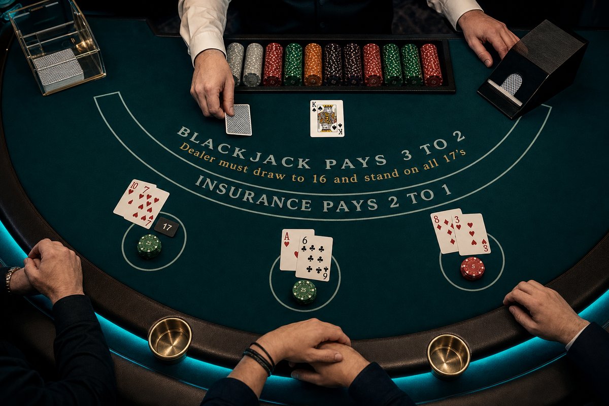 Blackjack Tisch mit Regeln