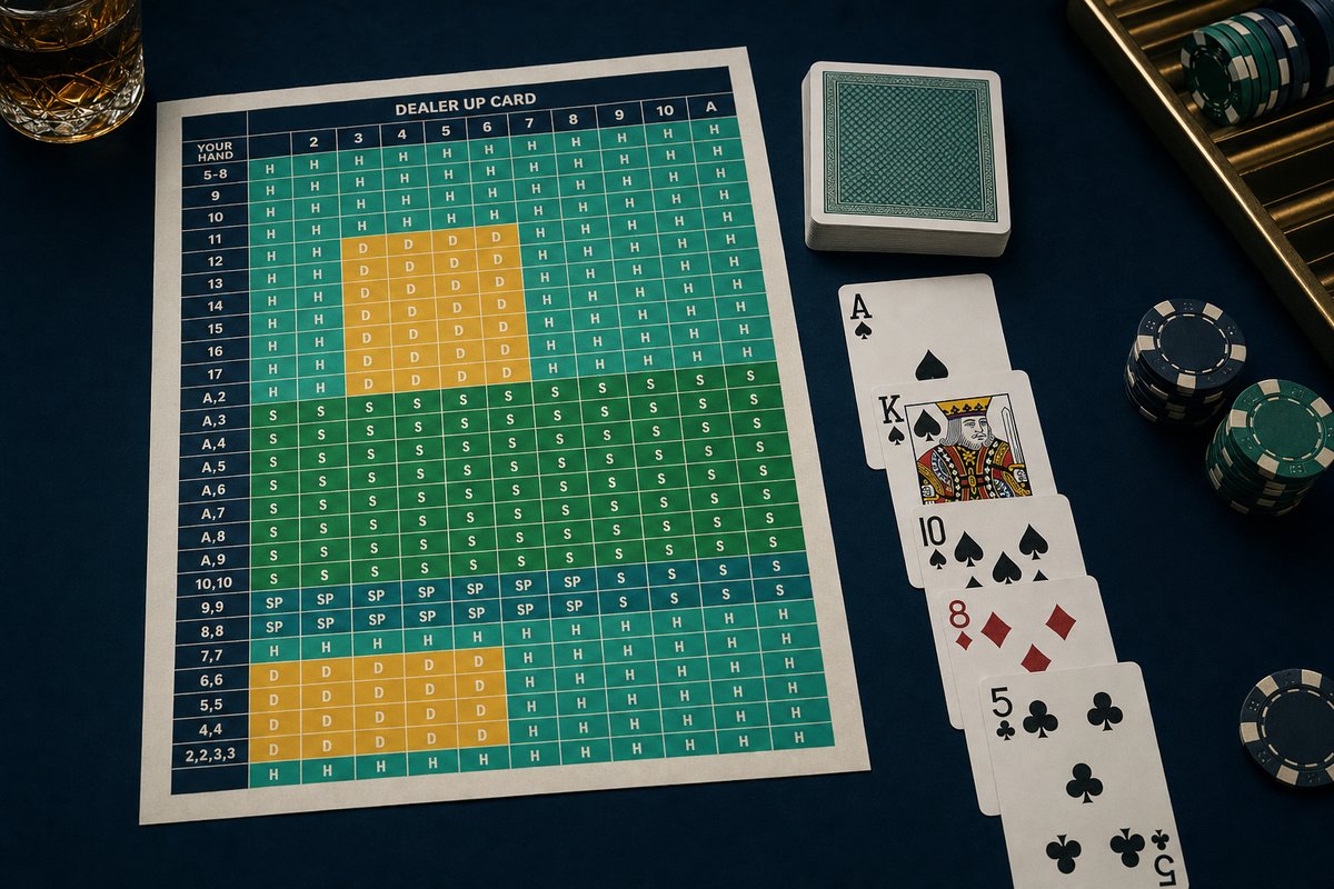 Blackjack Basisstrategie Tabelle — optimale Entscheidungen für jede Situation